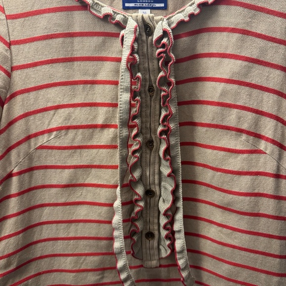 Burberry London Dress | Linen Short Sleeve Dress Perfect for Fall |Ruffle Detail - Picture 7 of 15